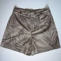 White House black market  5 inch high rise palm print shorts in size 2