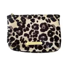 Aimee Kestenberg Leopard Print Pencil Case Pouch Makeup Cosmetic Bag Travel