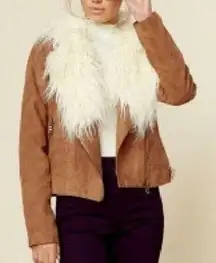 Show Me Your MuMu Amelia Jacket Suede Fur Collar L  