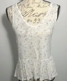 Lucky Brand Floral Sleeveless Peplum Top