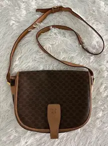 Celine Brown Macadam Crossbody Bag Handbag