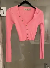 Meek, pink sweater, Barbie,  Barbiecan, Barbiecore, v-neck,‎ size XS