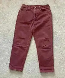⭐️ American eagle maroon mom jeans in size 8 short