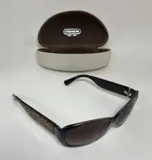 Coach S2002 Black Logo Sunglasses Gradient Lenses Hard Shell Case