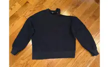 Rails Sweatshirt Womens Small Black Quincy Open Cold Shoulder Long Sleeve