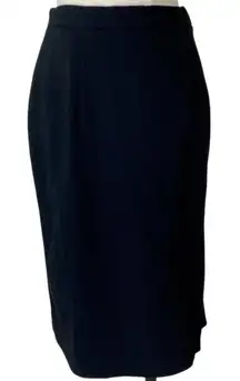 Vintage black wool midi skirt, Jones New York lined side vent career wear