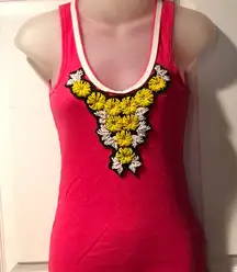 Tory Burch Desert Blooms beaded Tank top x/s