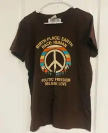 Birthplace Earth Race‎ Human Politics Freedom Religion Love Women's T-Shirt XL