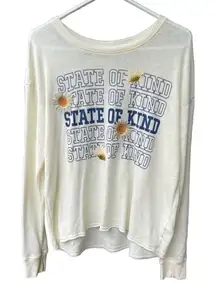 Doe women’s size large lightweight embroidered relaxed fit tee shirt