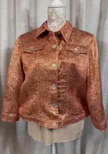 Ruby Rd. metallic paisley jacket in a beautiful copper-gold tone, size 14.