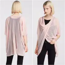 Allsaints Pink Cotton Itat Multi-Way Shrug Sweater Lightweight Knit Size Medium
