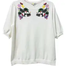 NWT Boden Unique‎ Embroidered Sequin Toucan Tropical Knit Sweater Large $168
