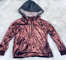 crushed velvet zip/pullover hoodie