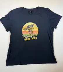 Farm Girl Gone Wild Graphic T Shirt Large Black Cow Retro