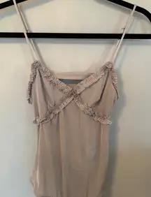 Bershka Cream Ruffle Camisole Top