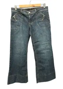 VTG Y2k Juicy Couture 29 Mid Rise Straight Leg Capri Crop Jeans Made In USA‎