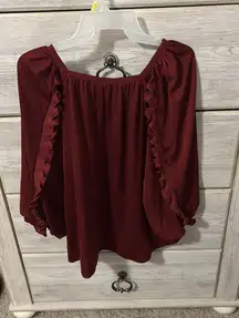 Red long sleeve top