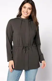 Barefoot Dreams Malibu Collection Brushed Luxe Lounge Parka Carbon Grey Large