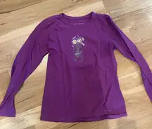 Life Is Good Purple Long Sleeve Tee with Daisy Design