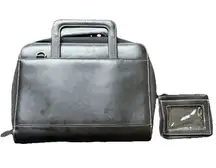 Vintage Day-Timer Black Leather Portfolio Organizer Folio Set w/ Wallet 8x10