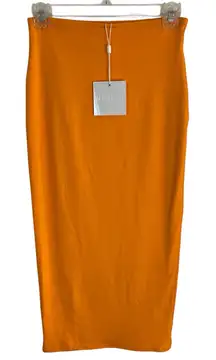 Meshki Basics Charley Tangerine Midi Skirt Size Small NEW