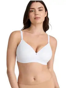 Honeylove - Crossover Bra White Wireless Smooth Support Sz 38 D