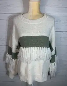 Pink Lily Fringe womens sweater size L