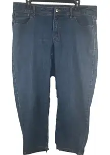 Faded Glory Jeans Women 16 36x22 Blue Stretch Denim Cropped Everyday Casual Pant