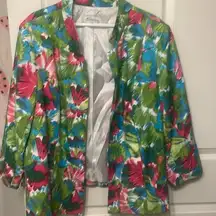 Bright Multicolored Floral Blazer-22W