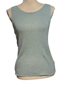 Eileen Fisher Size S Linen Blend Sweater Tank Swank Top Blue Shell Sleeveless