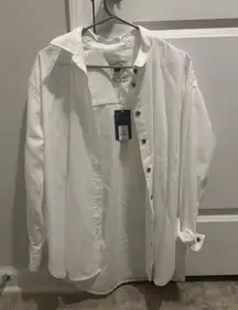 White long sleeve button down shirt