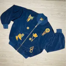 Vintage monaliza long sleeve full zip western theme cowboy / cowgirl jacket OS