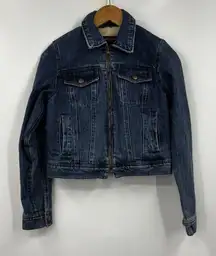 Banana Republic Denim Full Zip Pocket Sherpa Lined‎ Jacket Size XS