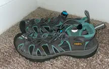 Keen Whisper‎ Fisherman Strappy Hiking Sandals- Gray and Teal Size 7