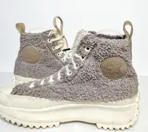 Converse  Run Star Sherpa Platform Sneakers Gray Size 10 Women’s High Tops