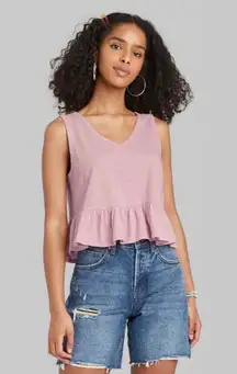 Peplum V-neck Tank Top