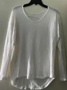 White Knit Long Sleeve Pullover 