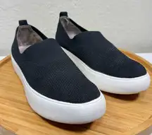 Cougar Hula Slip-On Shoe Knit Sneakers 8 Black‎ Platform Minimalist Utility Y2K