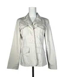 Rampage Clothing Company Women Beige Utility Jacket Button Down Pockets Size S