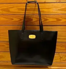 Michael Kors  Black Leather Tote Bag Purse Shoulder Carry All Large Medium