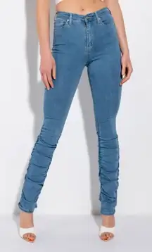 ANITTA STACKED HIGH WAISTED SKINNY JEANS size 5