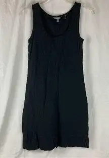 Toad & Co Samba Wave Textured Black Scoop Neck Sleeveless Tank Dress Size S