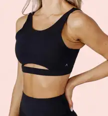 Acta women’s Sleek Black Sports Bra with Cutout Design Size XS
