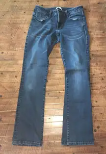CAbi distressed size 6 boot cut jeans