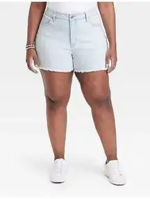 Ava & Viv High Rise Midi Jean Shorts Light Wash Plus Size 22 Cut Off NWT