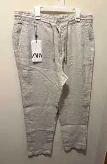 NWT Zara relaxed‎ fit linen pants sz 32