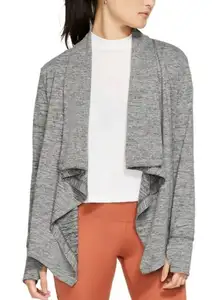 Nike yoga grey draped cardigan sweater small