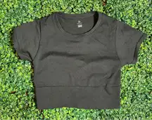 Aerie Offline Black Workout Cropped Top Size Medium