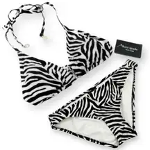 NWT Kate Spade Zebra Print Triangle Bikini Two Piece Swimsuit Women’s Small NEW