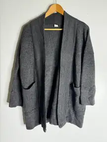 J Crew Snap Gray Wool Alpaca Blend‎ Open Cardigan Sweater CP
